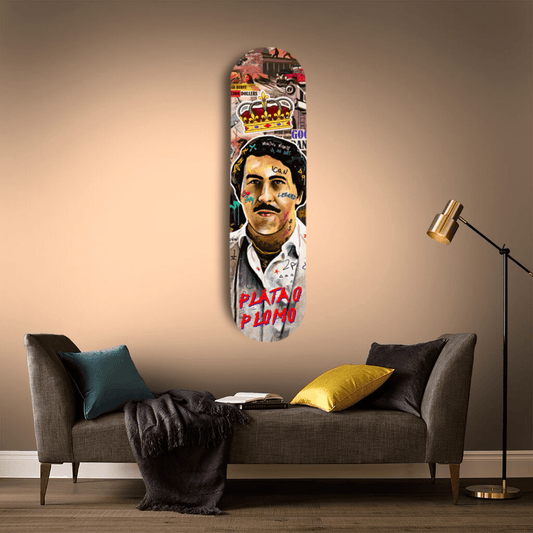 Plata o Plomo - Pablo Escobar Skateboard Deck