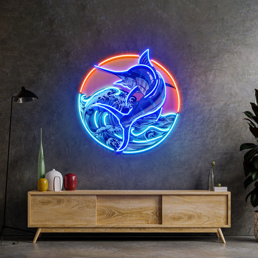 Late Afternoon Fishing LED Neon Sign Light Pop Art