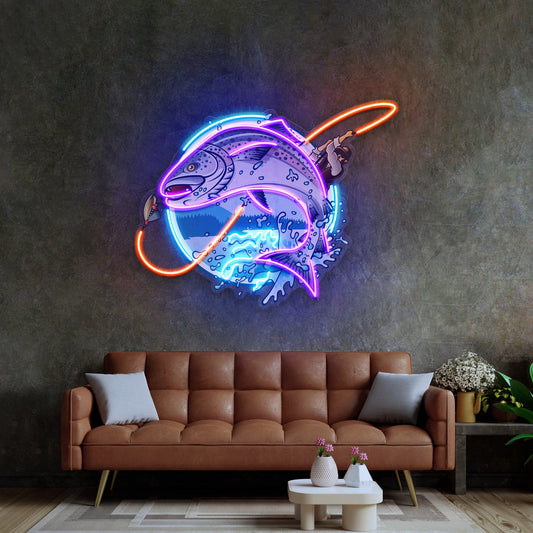 Little Fisherman LED Neon Sign Light Pop Art