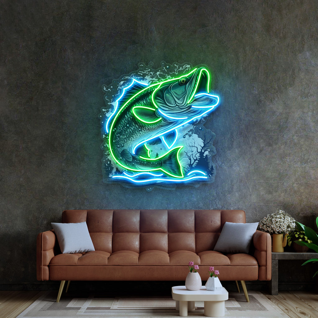 Magic Fishing Frame LED Neon Sign Light Pop Art