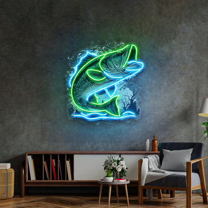 Magic Fishing Frame LED Neon Sign Light Pop Art