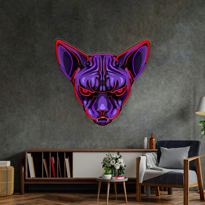 Sphynx Cat Head LED Neon Sign Light Pop Art