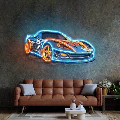 Sports Car LED Neon Sign Light Pop Art