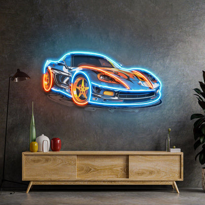 Sports Car LED Neon Sign Light Pop Art