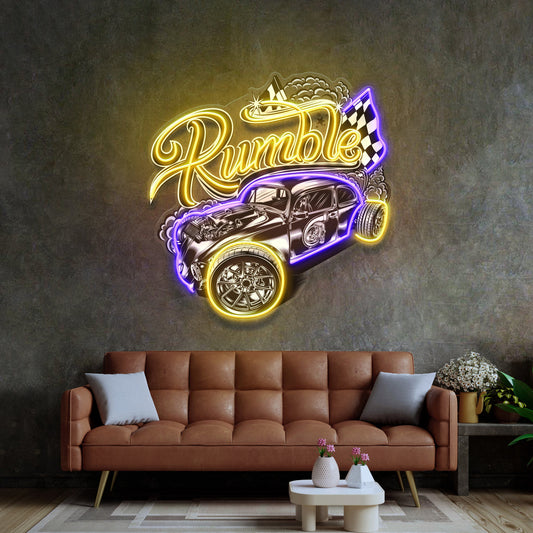 Super Power Label LED Neon Sign Light Pop Art