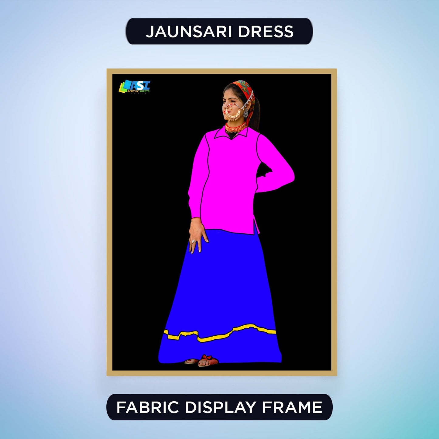 JAUNSARI DRESS FABRIC DISPLAY FRAME 32*24 INCH