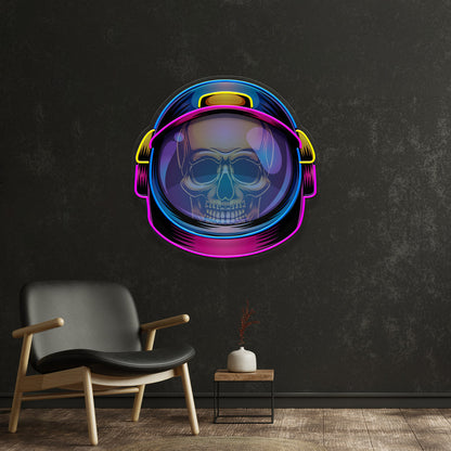 Colorful Astronaut Skull LED Neon Sign Light Pop Art