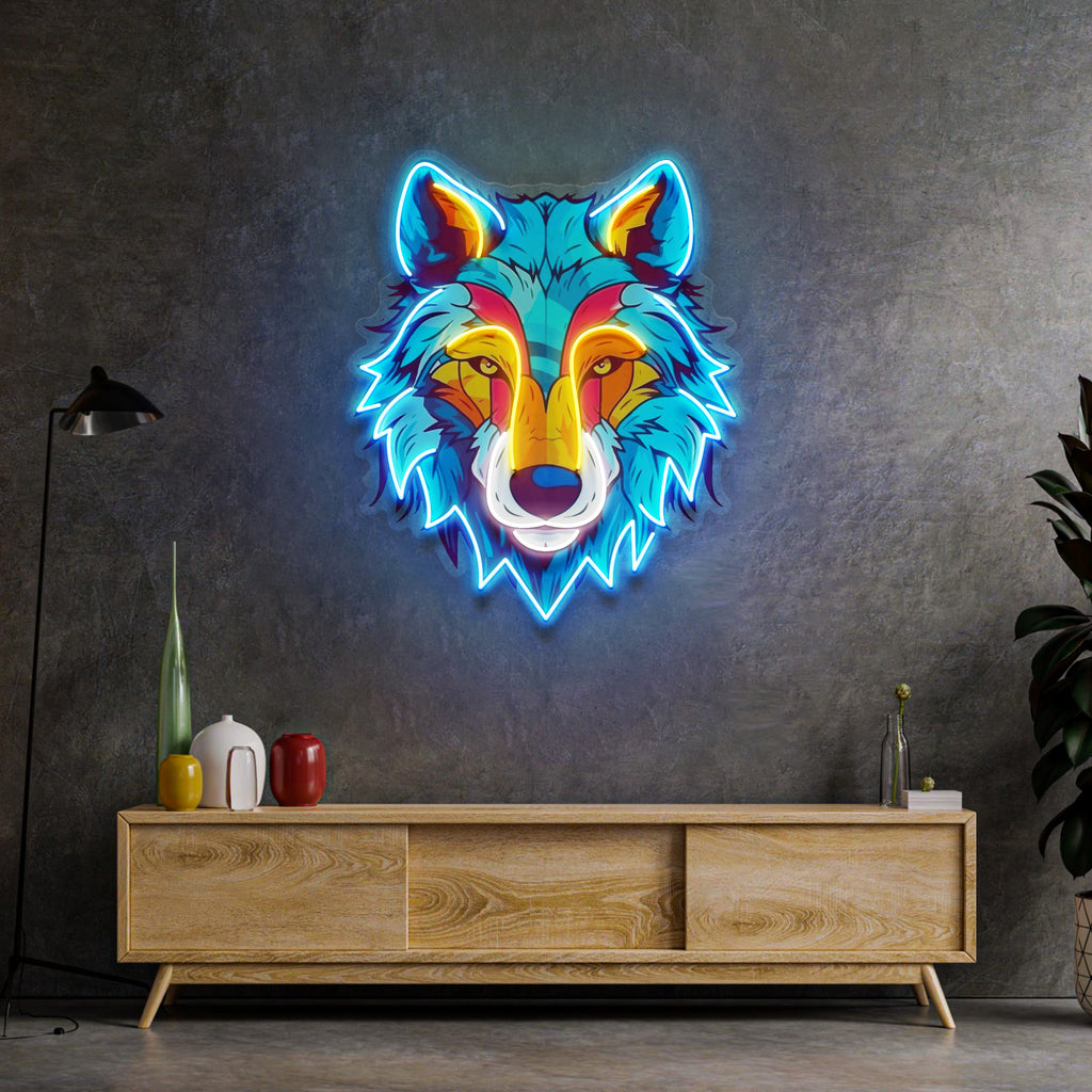 Colorful Wolf LED Neon Sign Light Pop Art