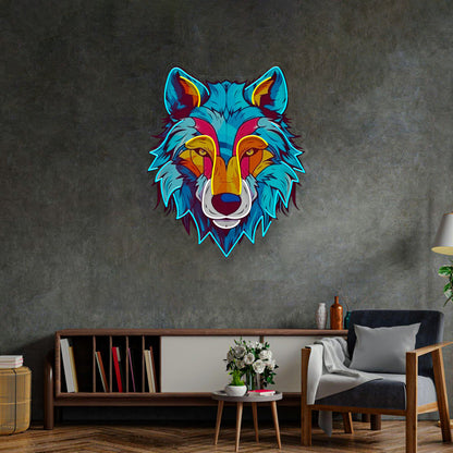 Colorful Wolf LED Neon Sign Light Pop Art