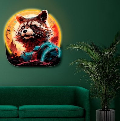 Rocket (Guardians Of the Galaxy) Led Neon Acrylic Artwork