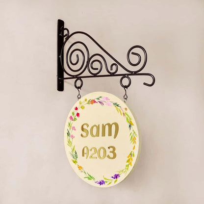 Ivory Aura - Minimal Hand-painted Hanging Nameplate