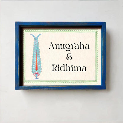 Kalgi - Handcrafted Framed Nameplate