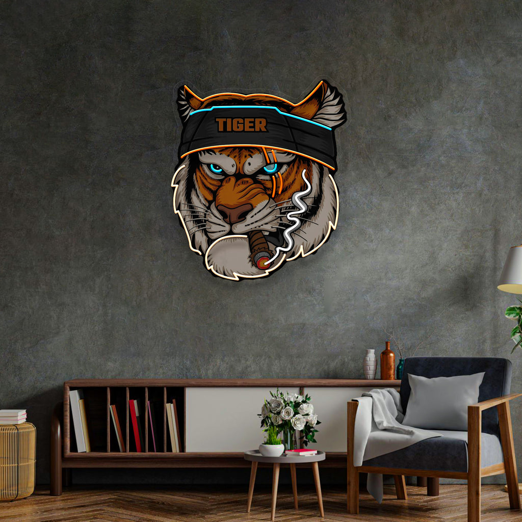 Tiger Smoking LED Neon Sign Light Pop Art