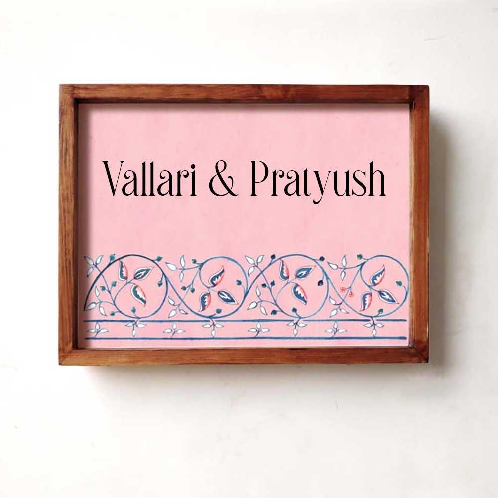 Veli - Handcrafted Framed Nameplate - Blue