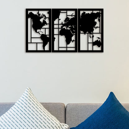 3 Pieces Map Wall Art