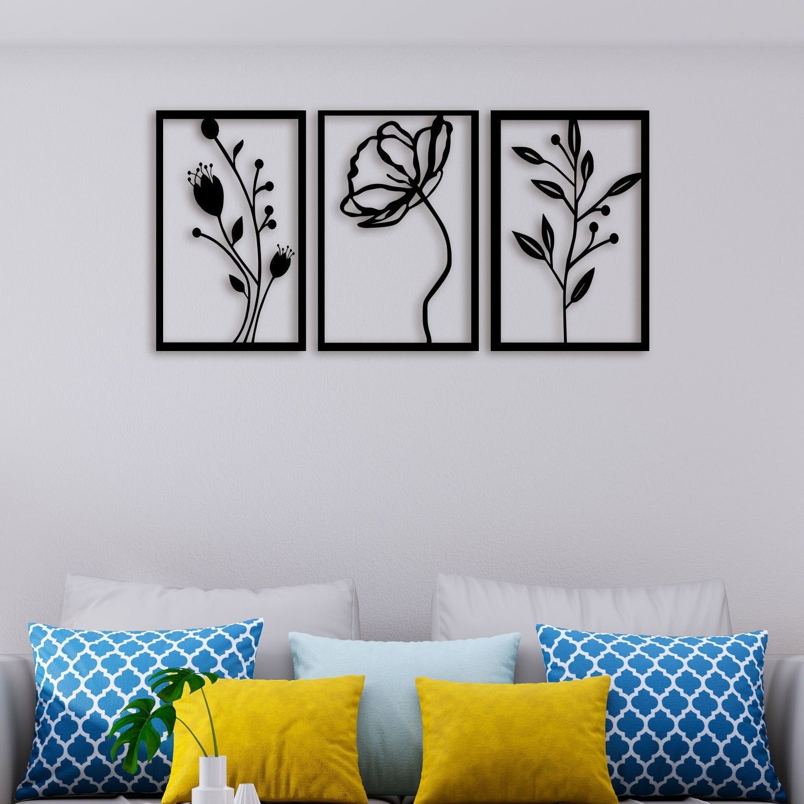 3 Piece Flower Set Wall Art – Acrylicsheetsindia