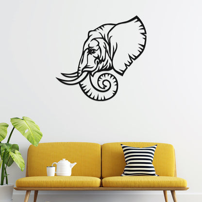 3D Look Elephant Face Wall Art