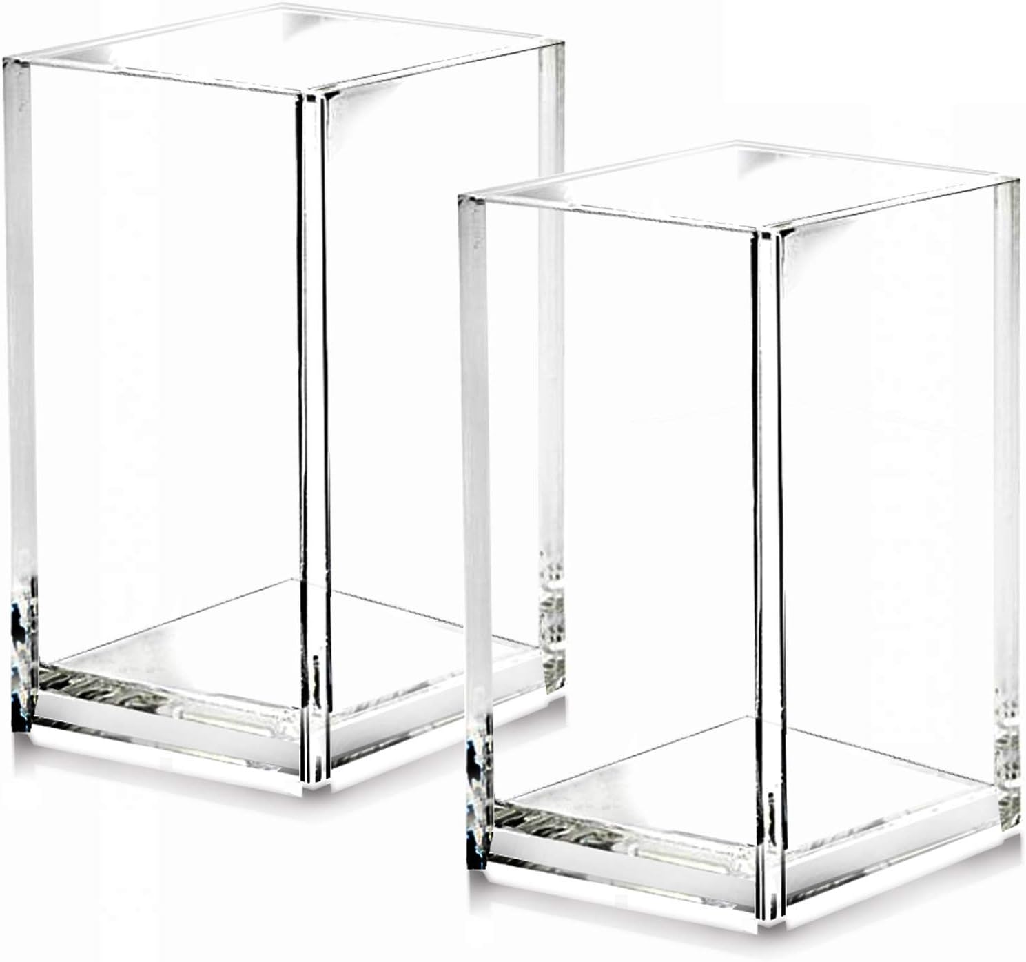 2 Pack Clear Acrylic Pencil Pen Holder Cup,Desk Accessories Holder