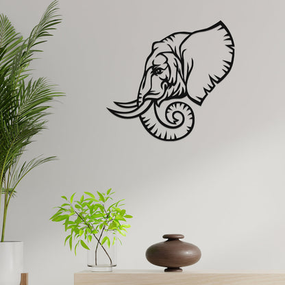 3D Look Elephant Face Wall Art