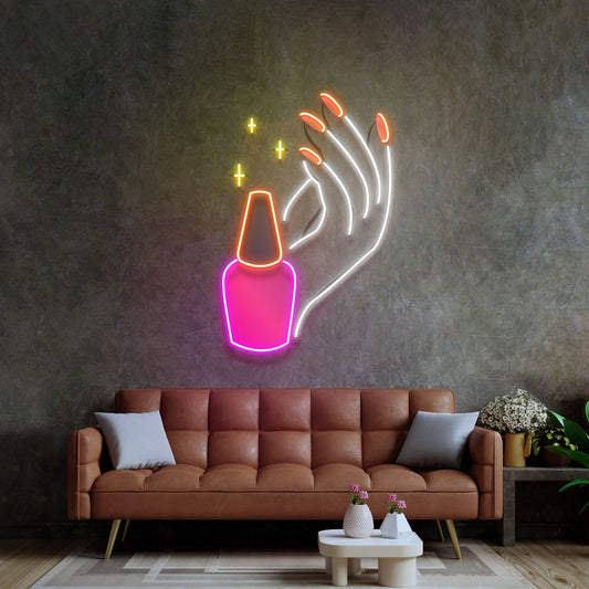 Hand Care LED Neon Sign Light Pop Art