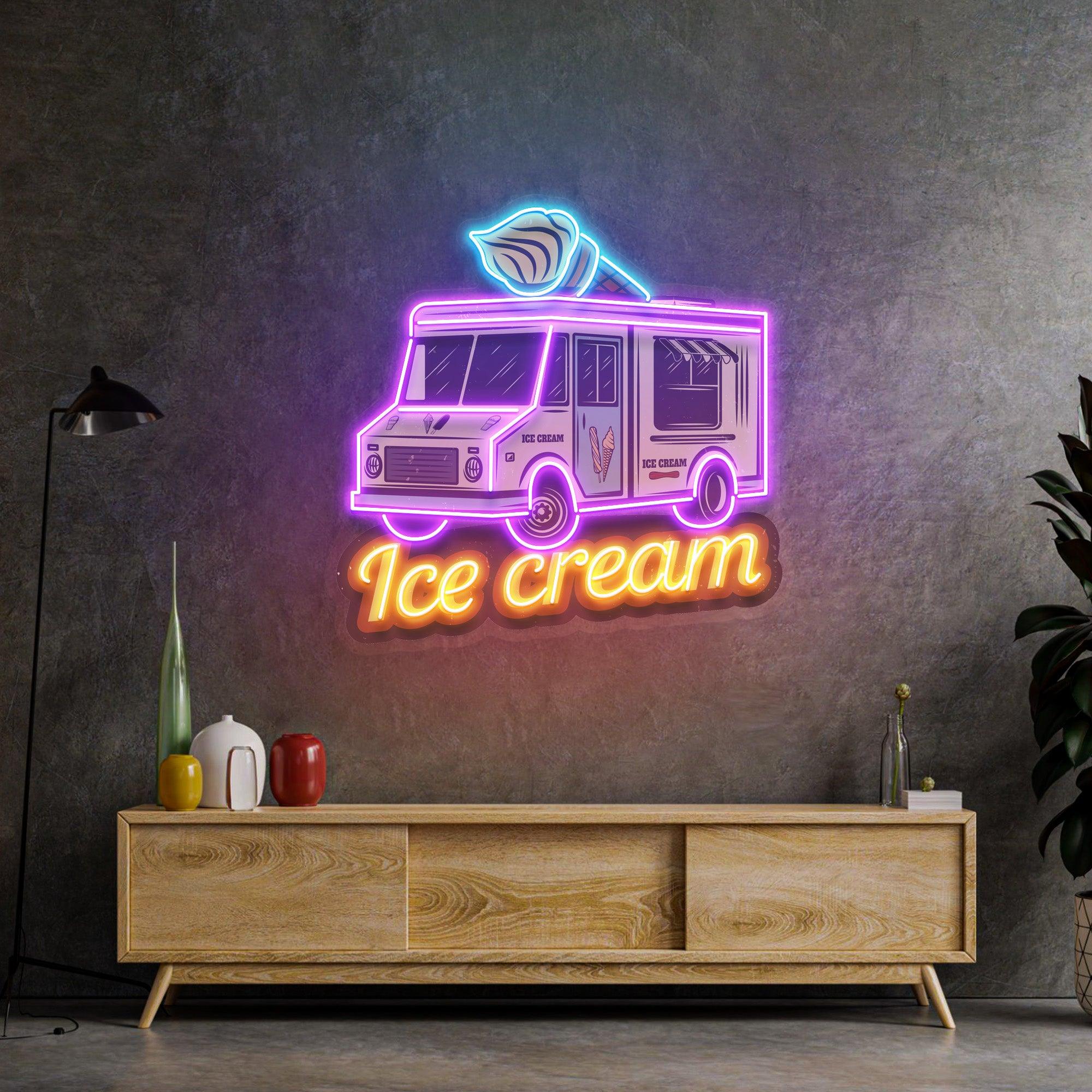 Ice Cream Bus Led Neon Acrylic Artwork – acrylicsheetsindia