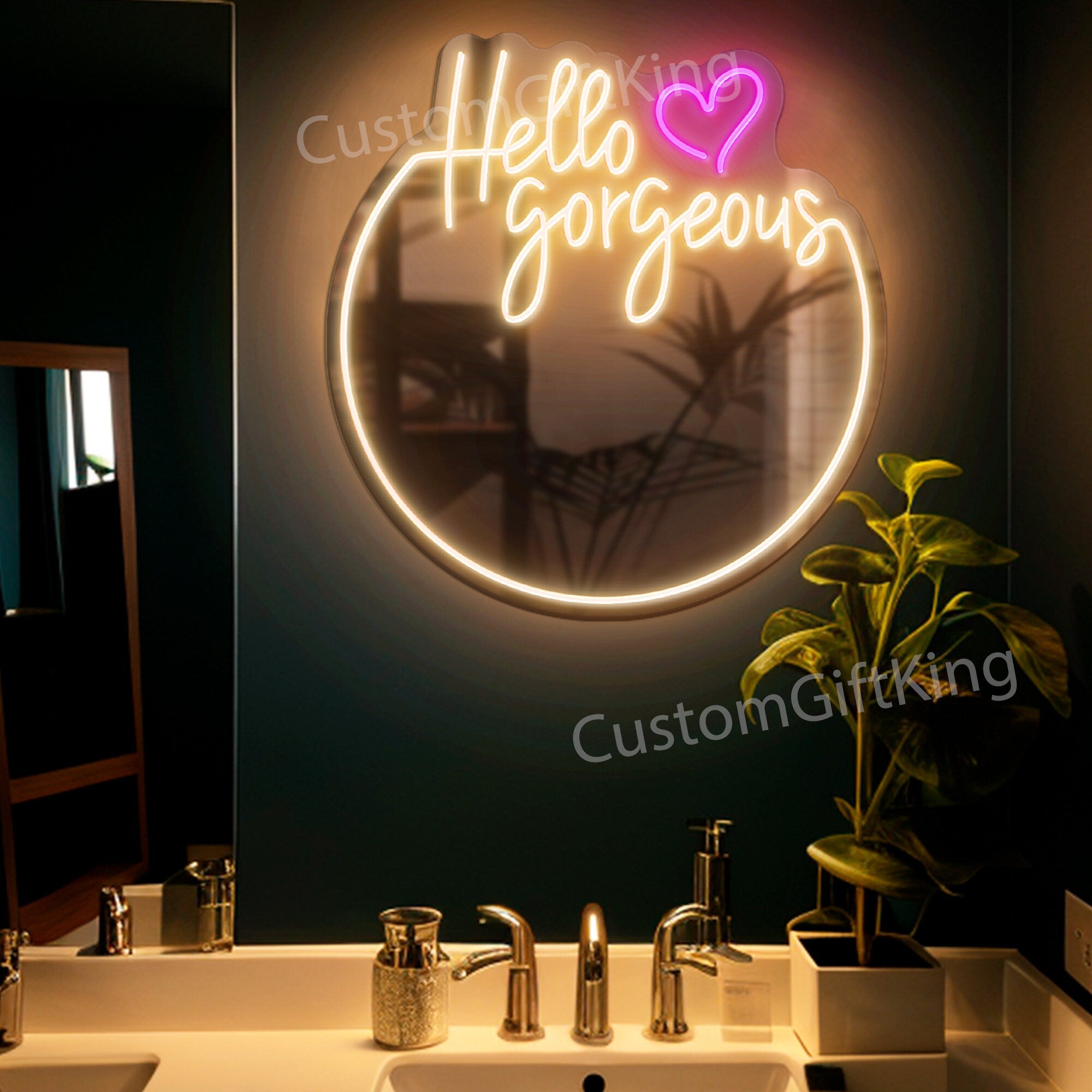 Hello Gorgeous Neon Sign Custom Pink LED Neon Sign Bedroom Light Wedding Sign Party Room Home Wall orders Decor Among US Sign